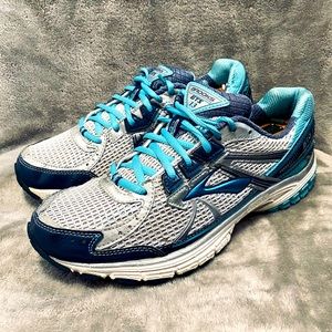Brooks Womens Adrenaline GTS Multicolor Silver Blue Gray Running Shoes 10B.